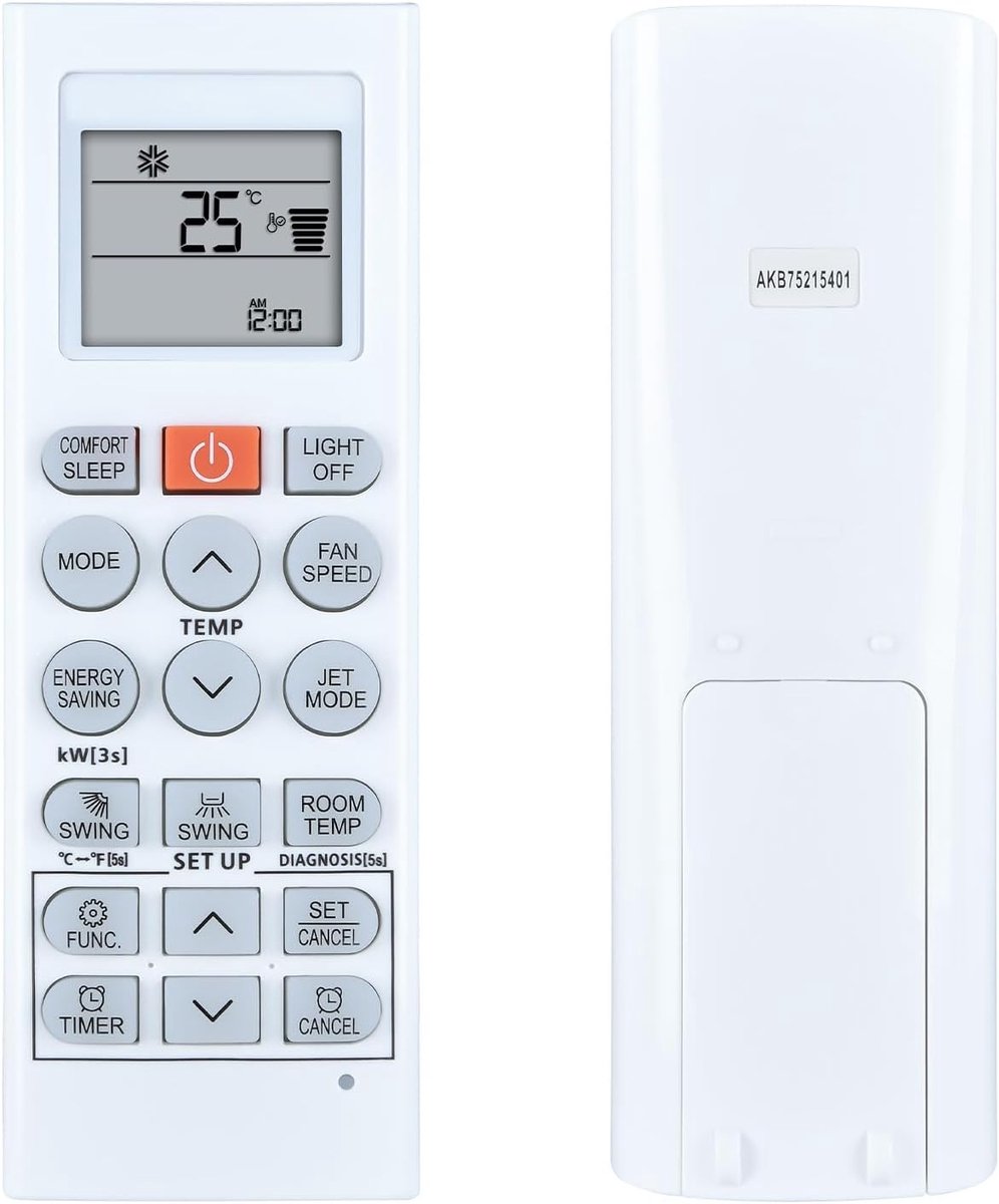 Vervangende Afstandsbediening geschikt voor LG AC-airconditioning AKB75215401 AKB74955602 AKB74955603 AKB75215402 AKB74955615 Akb74955617 AKB74955604 AKB739 95805