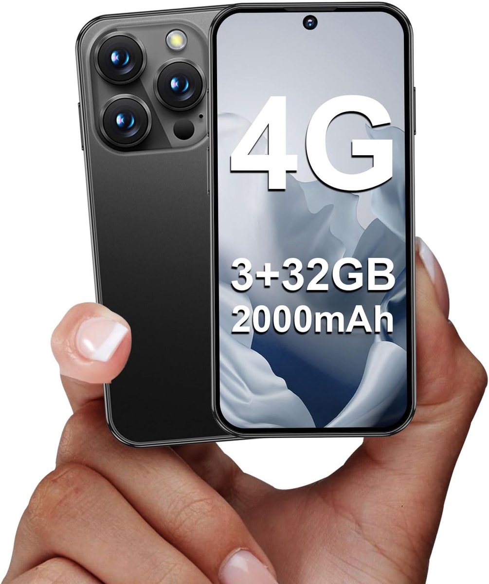 4G Mini-Smartphone, 3+32 GB entsperrtes Mini-Mobiltelefon – ausgestattet mit einem 3,88-Zoll-HD-Bildschirm, 2000-mAh-Akku, 5-MP-Kamera, Dual-SIM-Dual-Standby, ultradünnes Design, geeignet für Kinder