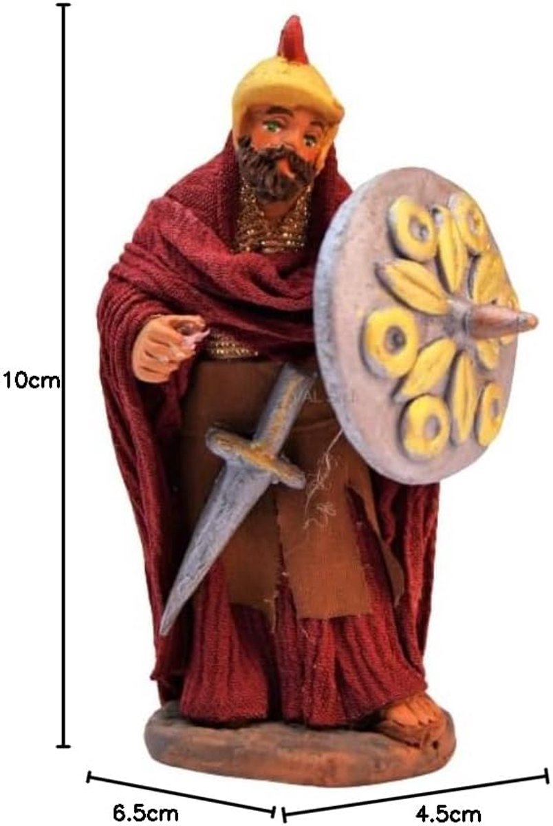 Soldaat 10 cm (3,93 inch) - Napolitaanse terracotta krib gekleed