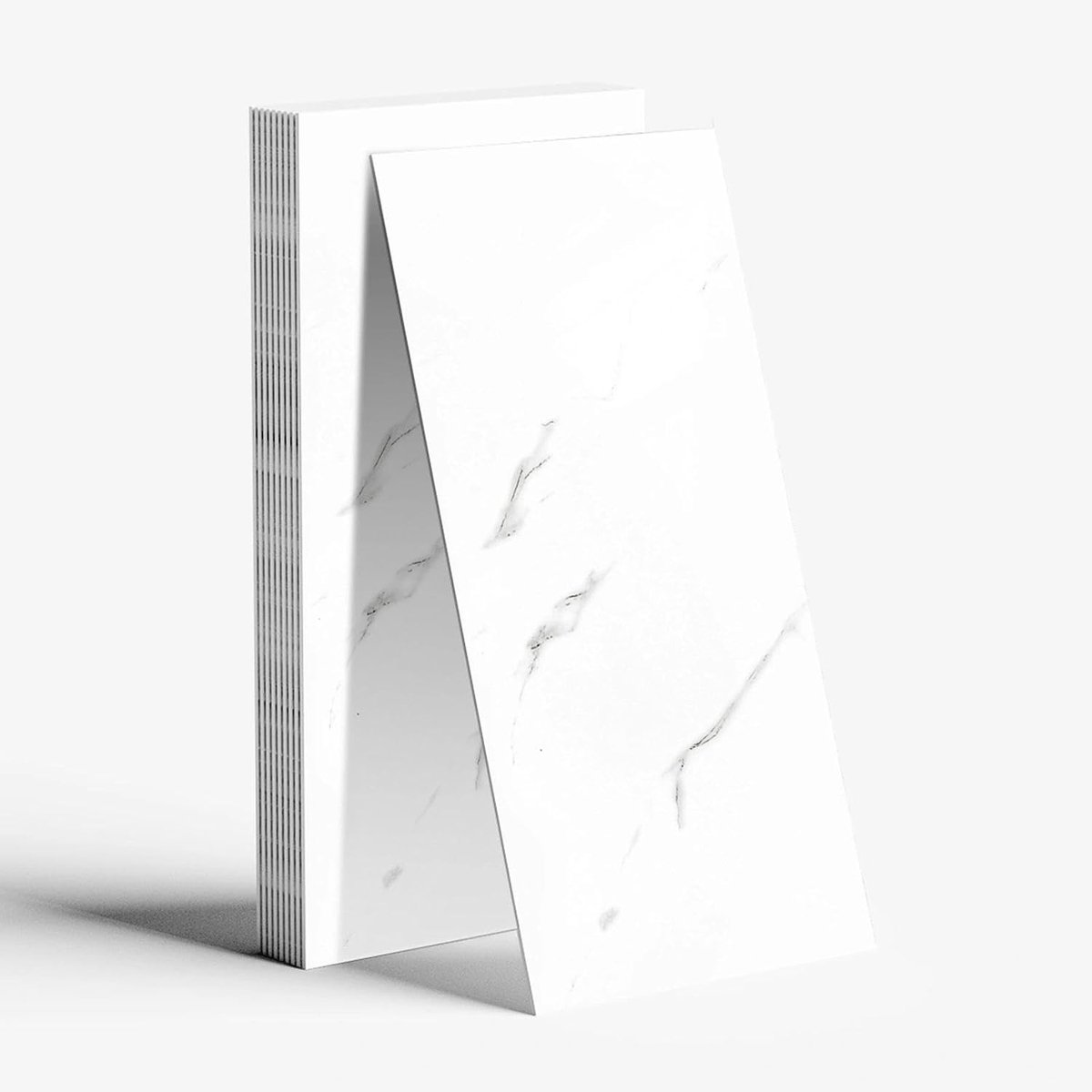 10 stuks wandtegels, zelfklevend, wit, 60 cm x 30 cm, pvc-tegelstickers, marmer, voor slaapkamer, woonkamer, keuken, wasruimte, badkamer, waterdicht, oliebestendig, huurvriendelijk