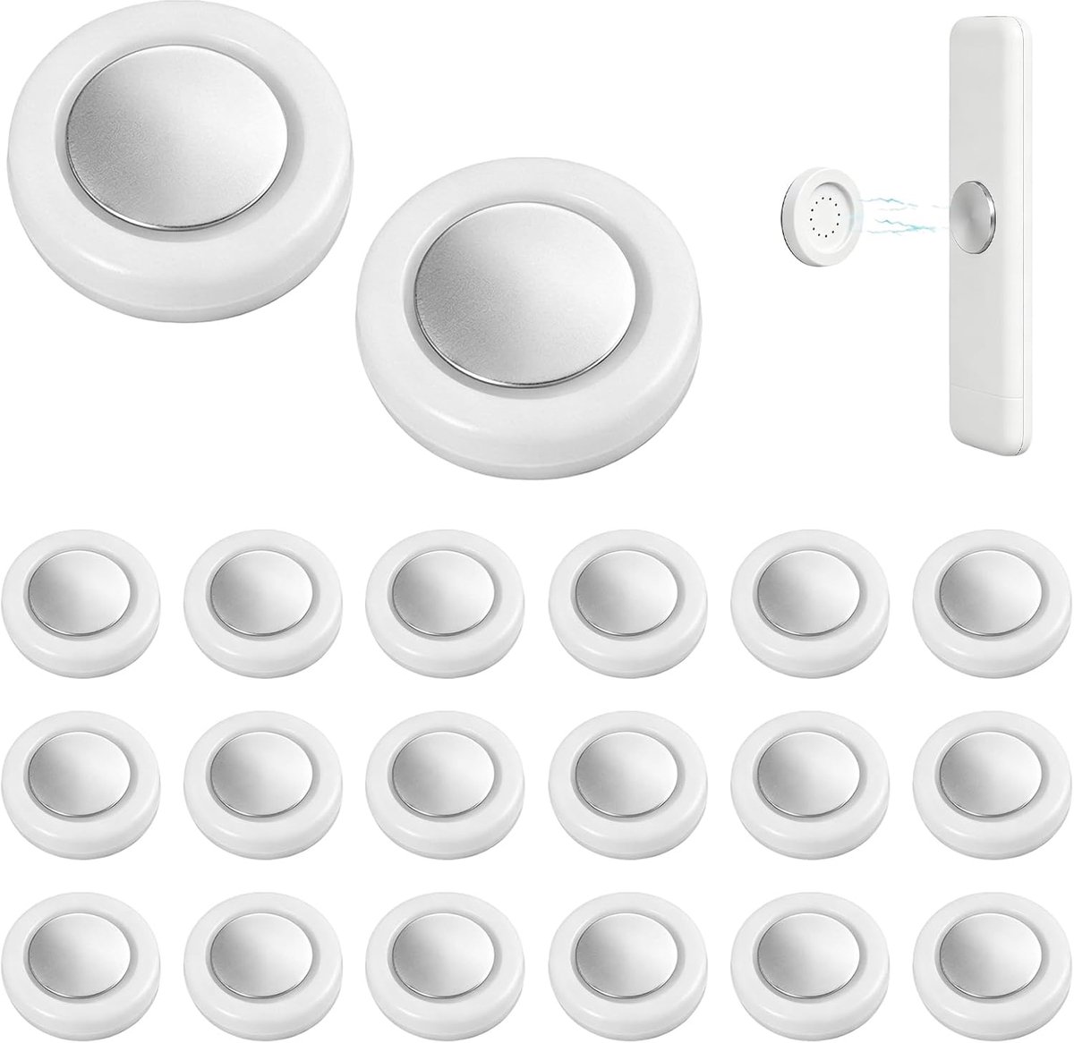 20 stuks magnetische wandafstandsbedieningshouders, wandafstandsbediening, opslag voor afstandsbedieningen, geschikt voor verschillende afstandsbedieningsapparaten, sterke lijm zonder boren