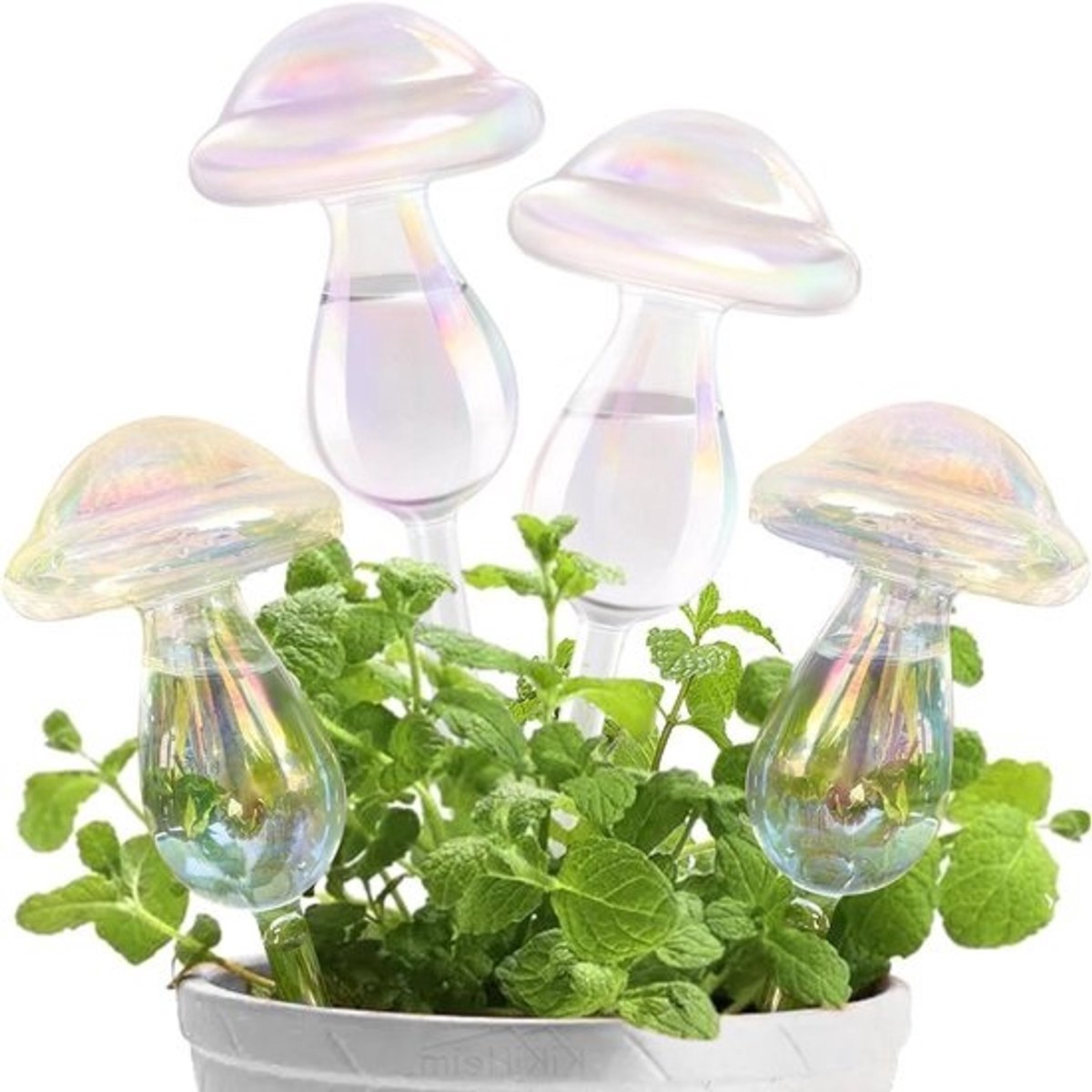 Planten watergevers - Zelf water geven - Vakantie planten - Paddenstoel vorm - 4 stuks - Kleurrijk