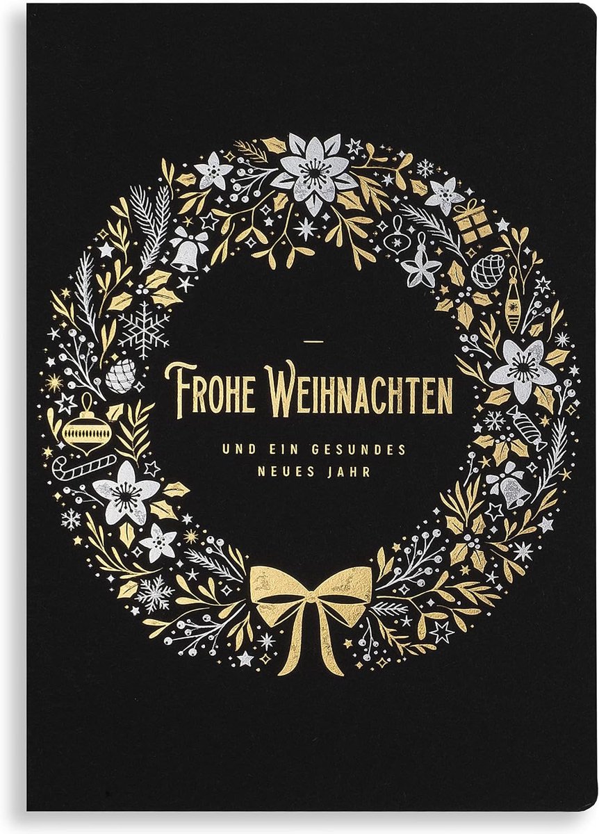 kerstkaarten nr. 48 – set van 10 gelijke kaarten, 120 x 170 mm, vergulde en geperste kerstmotieven – gemaakt van sieradenpapier en kleurrijk papier met inzetstukken