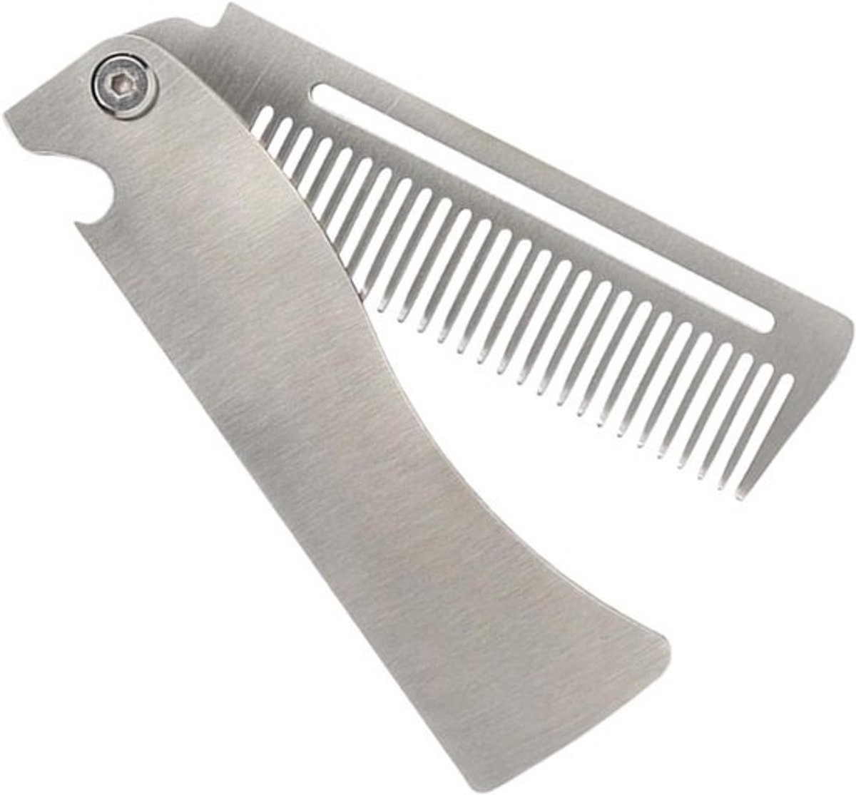 Opvouwbare Kam - Reiskam Baardkam - Dagelijkse Verzorging - Roestvrij Staal - 10.9 x 3.3 x 1 cm - Zilver