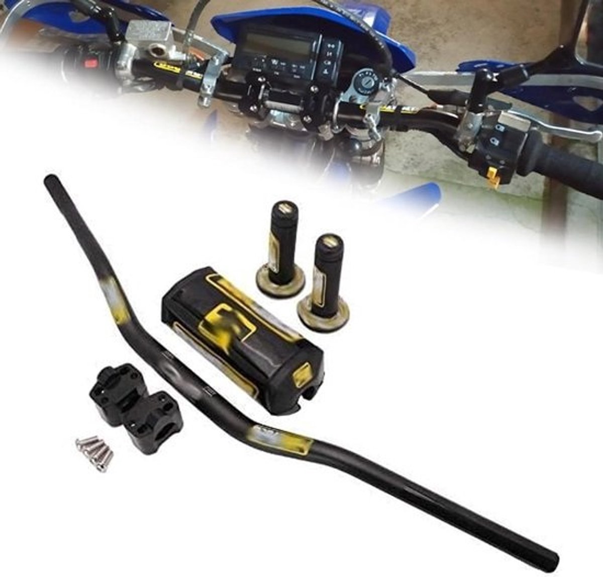 Stuurverhogingsset Motor - Stuurverhogers Motorfiets - Comfortabeler Rijden - Ergonomisch Ontwerp - 800 mm breed - Zwart