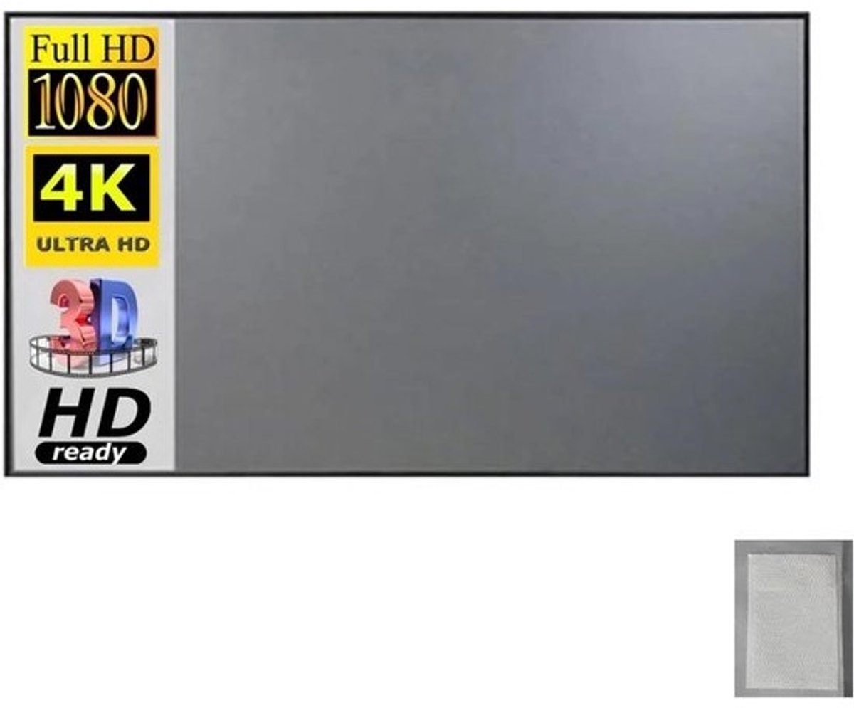 Projectorscherm - Projectieschermdoek Beamer - Thuisbioscoop Creëren - Hoge Dichtheid Vezelmateriaal - 120 inch - Matwit