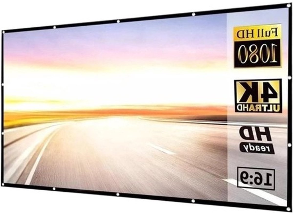 Projectiescherm - Beamer scherm - Thuisbioscoop creëren - Opvouwbaar ontwerp - 150 inch - Wit