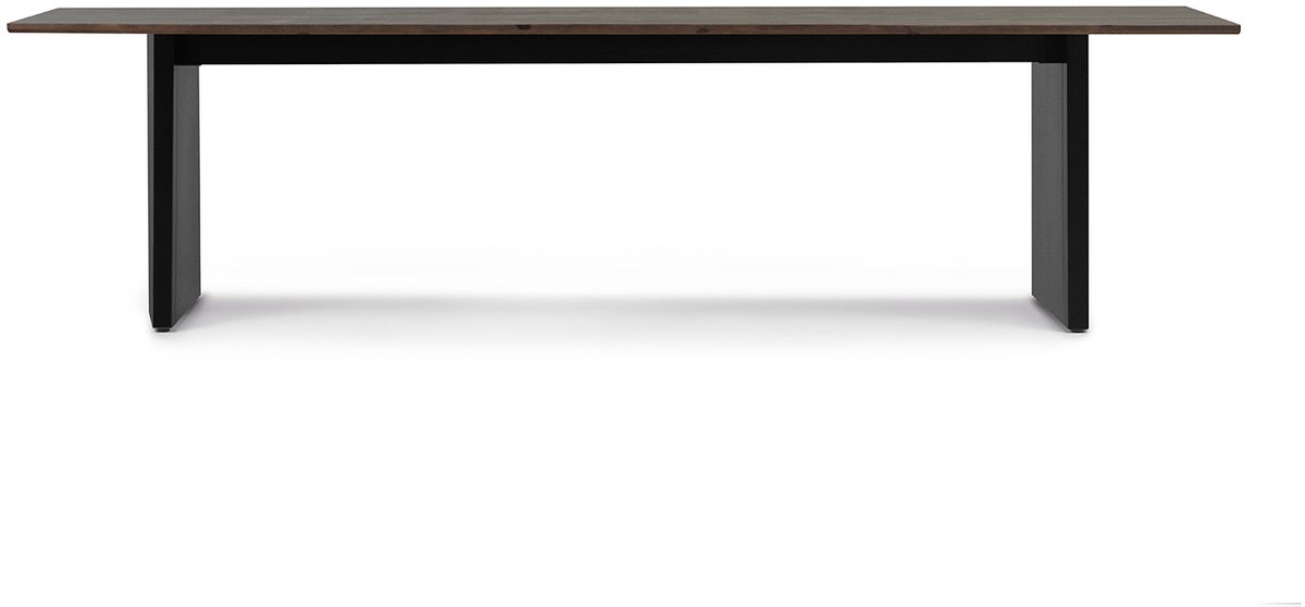Normann Copenhagen Panel Table 90 x 300 cm Black/Dark Brown - eettafel met grenen blad op stalen onderstel Zwart