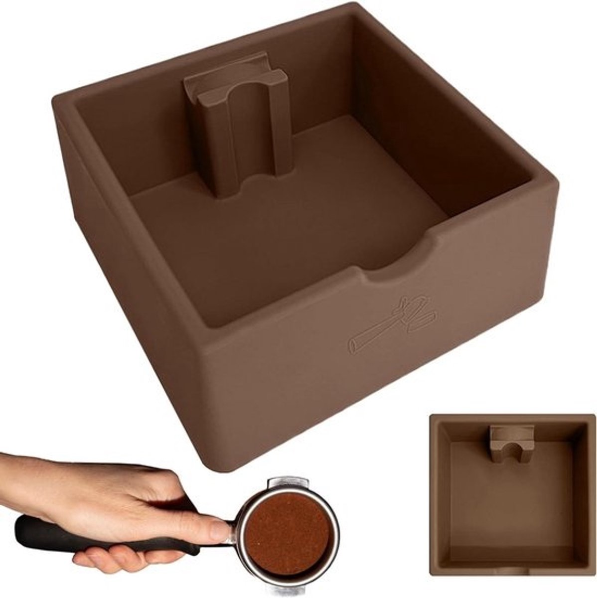 Koffiedikbak - Afvalemmer espresso - Koffiezetten thuis - Antislip bodem - 1.5 liter - Koffiekleurig