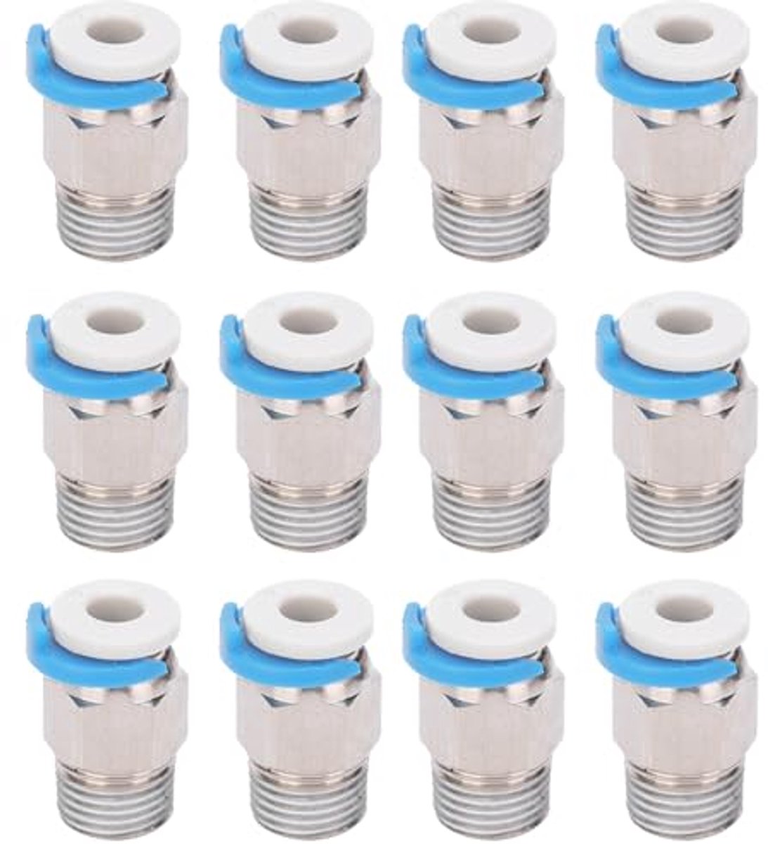 12 Stuk Pneumatische Fittingen Druk Connector Cr10 M10 Draad 3D Printer Extruder Accessoires Werkwoord En Door Een Buis In Te Plaatsen Om Bowden Extruders,Extrusiekop Voor Te Verbinden