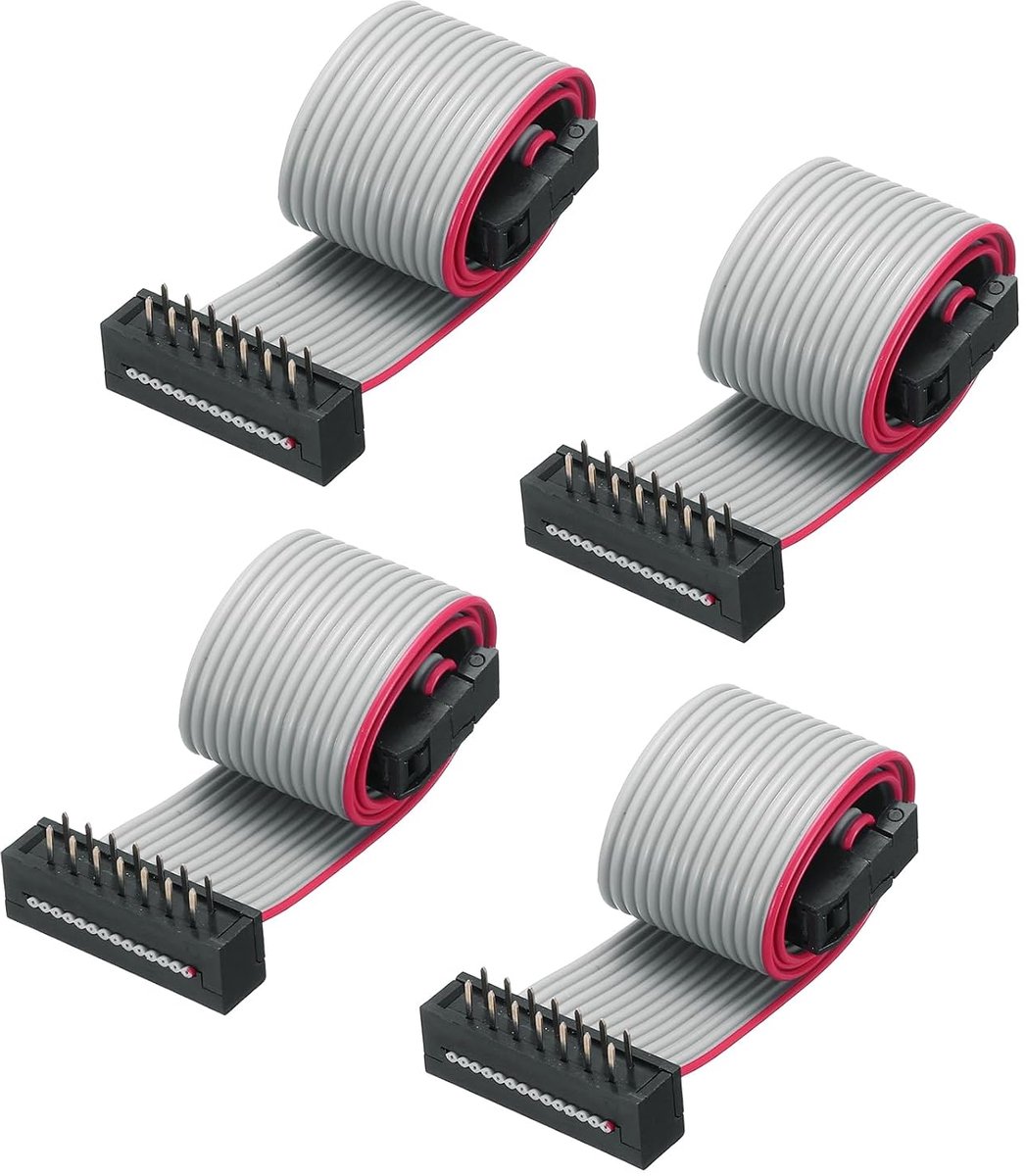 Lintkabel IDC FC/FD type A 14-pins afstand 2,54 mm lengte 0,2 m grijs 4 stuks