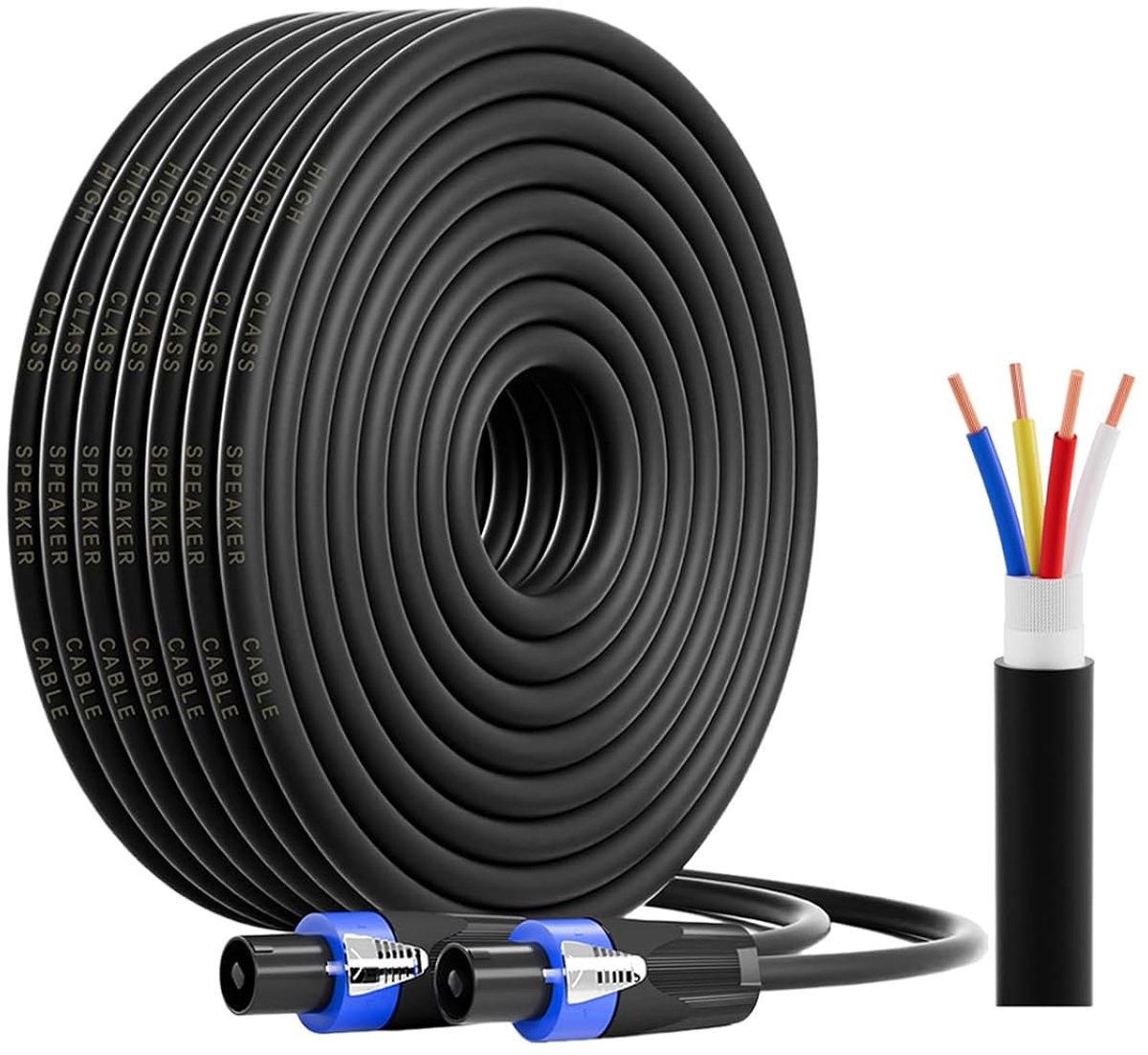 3M Speakon kabel PA luidsprekerkabel voor versterker 15AWG 4-polige audiokabel met speakon-stekker