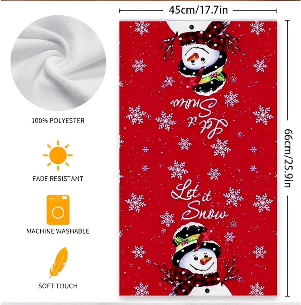 1 x theedoek met kerstmotief, perfect voor een feestelijke touch in je keuken