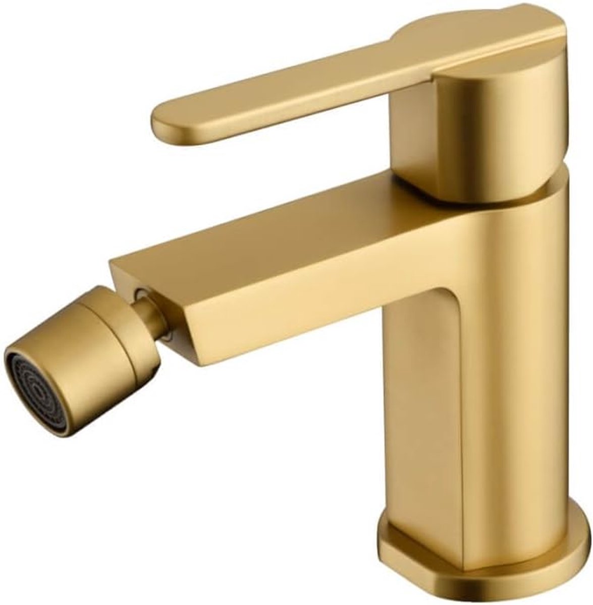 Eengreepsmengkraan van messing voor bidet – wc-armaturen – bidebadarmaturen voor koud en warm water (geborsteld goud)