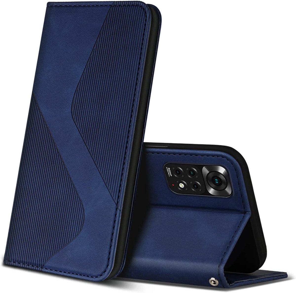 Hoesje voor Xiaomi Redmi Note 11 4G / Note 11S, PU Kunstleer Bookcase Telefoonhoesjes met [Kaartsleuven] [Stand], Flip Case Beschermhoesje voor Redmi Note 11 4G / Note 11S (Blauw)