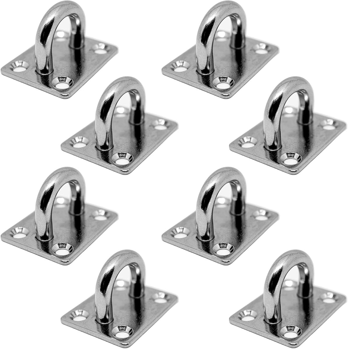 Augplaten sjorring plafondoog dekplaat mastplaat - 35 x 40 mm x 8 stuks wandoog dekplaat zware belasting ankerplaat mastplaat oogje zonnezeil bokszak touw van roestvrij staal V2A