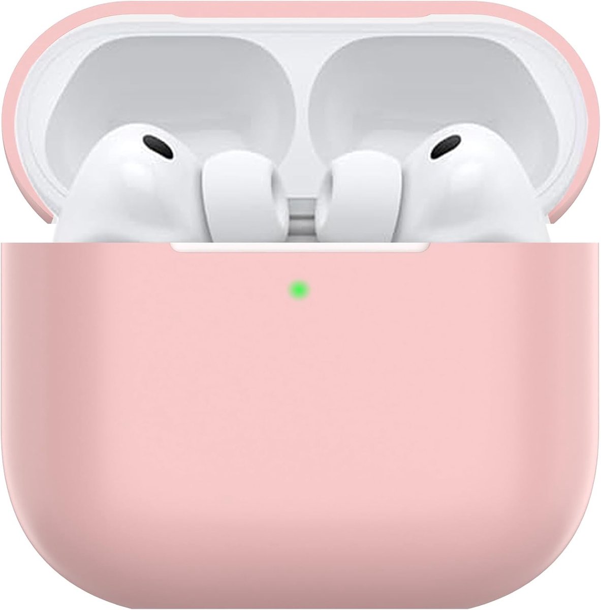 Hoes voor Airpods Pro 3, dun beschermend Silicone Case voor Air Pods Pro 3 2025 (USB-C) Skin Front LED zichtbaar siliconen hoesje, Roze