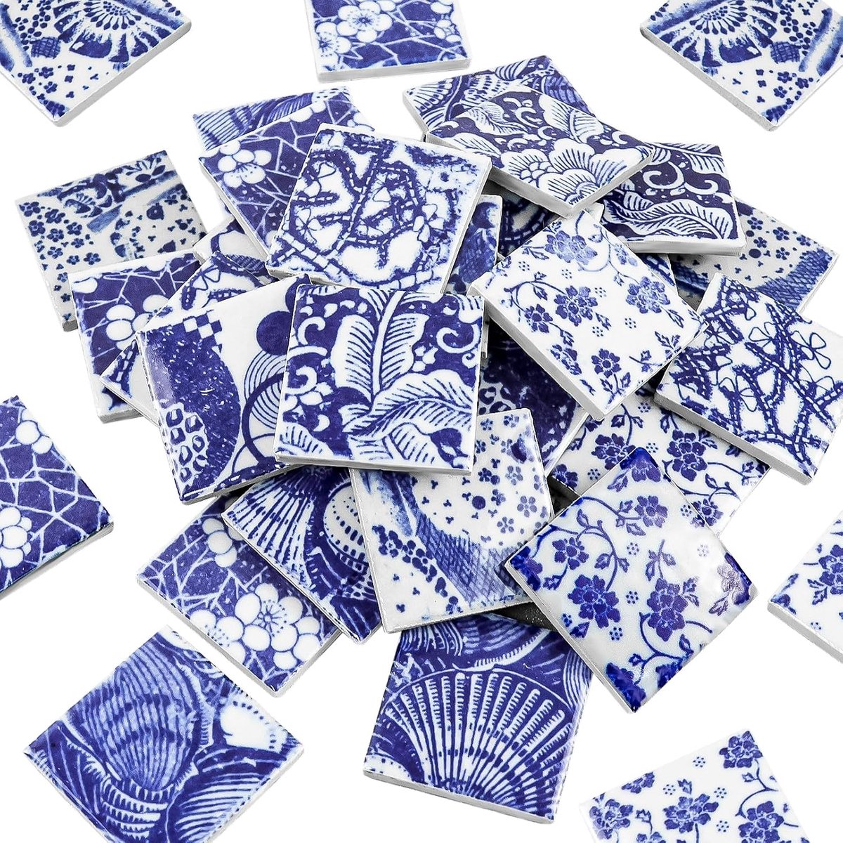 Patroon Vierkant Porselein Tegel Keramisch Mozaïek Tegel Geglazuurd Handbeschilderd Blauw Wit Topftry Stukjes Vloer Zwembad Decoratie 28x28 cm