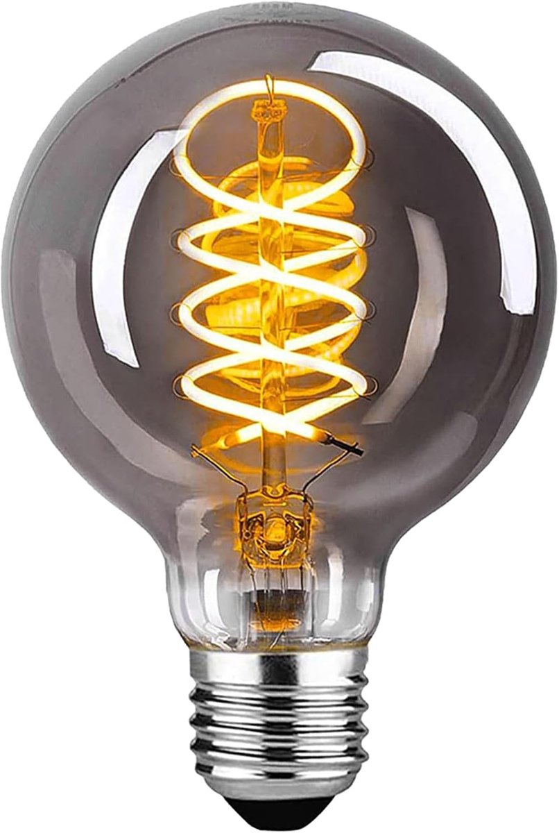 LED Vintage Gloeilamp, Edison Vintage Gloeilamp E27 Dimbaar 4W Warm Wit, Retro LED Lamp Decoratieve Gloeilampen voor Woonkamer/Slaapkamer/Eetkamer/Keuken/Bar - Rookgrijs, 1-Pack