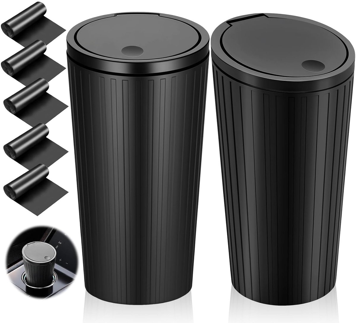 Prullenbak 2 Stuks met Deksel, Waterdicht en Geurdicht
