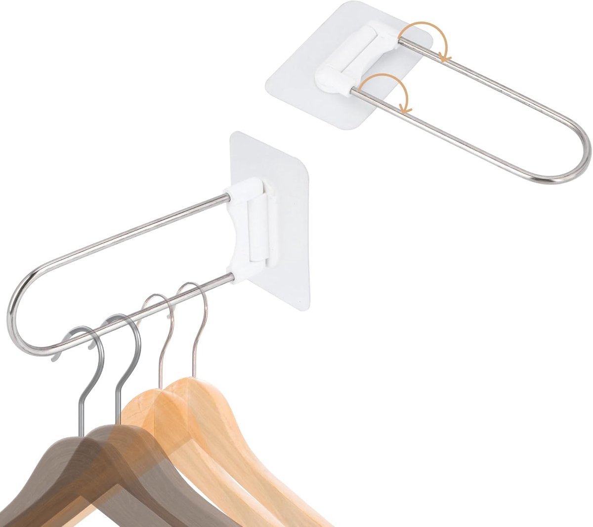 Kleerhanger organizer, metalen wandopbergrek, ruimtebesparende kast organisatie voor badkamer balkon wit