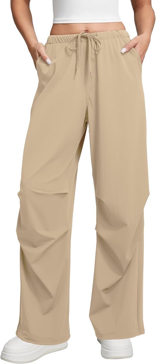 Cargobroek voor dames, hoge taille, verstelbare riem, outdoor, sportieve broek