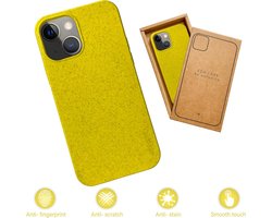 Eplanita Telefoonhoes, compatibel met iPhone 14, plantenvezel, valbescherming, duurzaam en duurzaam (geel, voor iPhone 14)