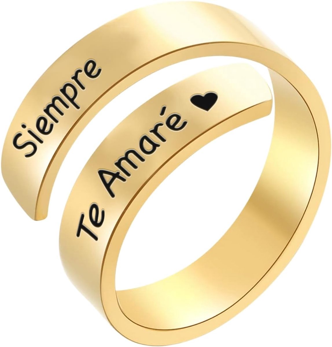 Cotigo Verstelbare ring van roestvrij staal met gravure – cadeau voor dames – ideaal voor verjaardag, Kerstmis en Moederdag