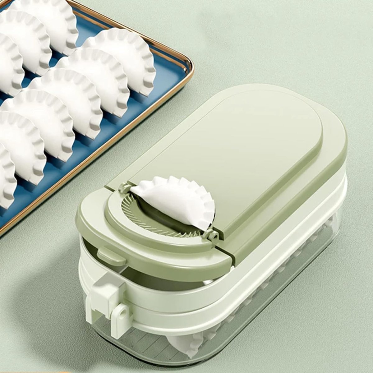 Handmatige Dumpling Maker Mould met Opbergdoos, Dumpling Machine, Deeg Press Tool, Keuken Gadgets, 3-in-1