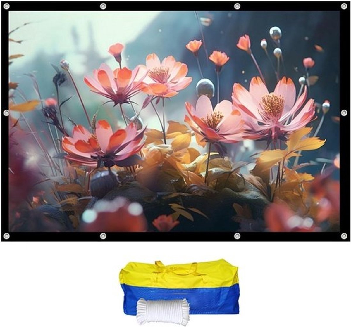Projectiescherm - Filmscherm - Thuisbioscoop Ervaring - Ondoorzichtig Zwart - 150 inch - Wit