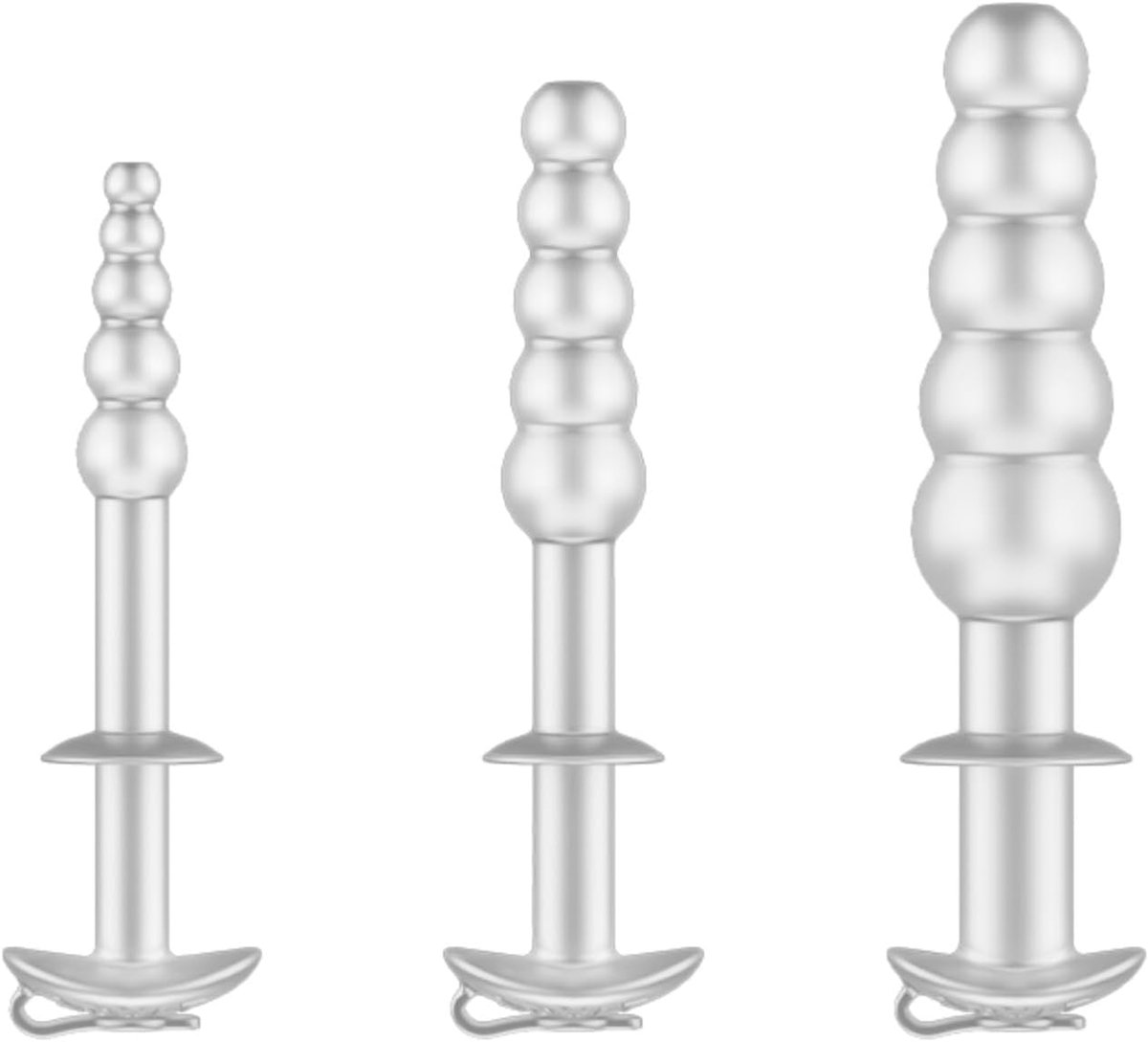 Dilatatorset Siliconen Penisplug Multi-bead Urethra Sounding Voor Prostaatstimulatie Katheter Seksspeeltje Voor Mannen (White)