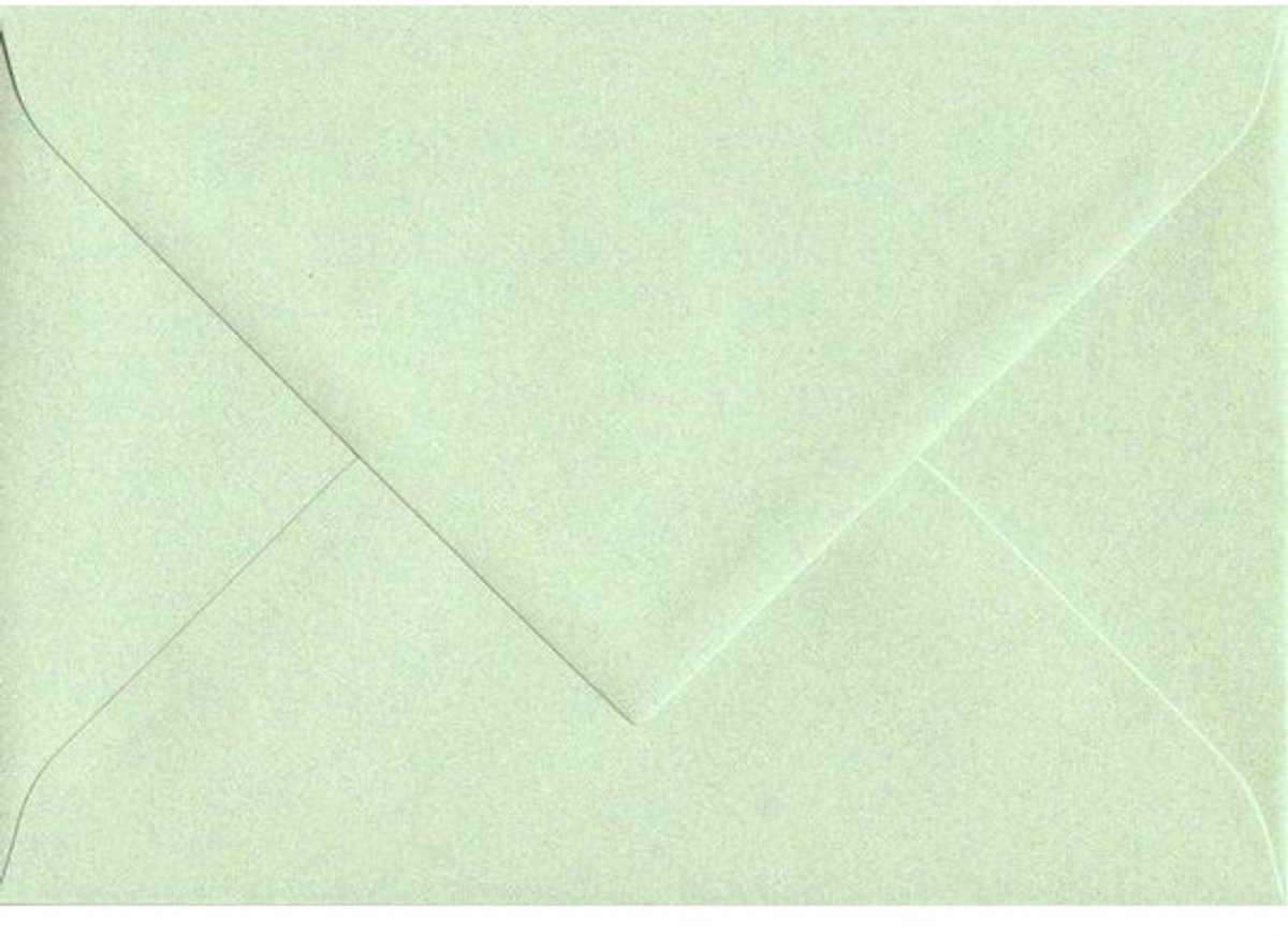 Enveloppen Wenskaart - Uitnodiging Post - Ambachten en Kaarten - Voorgegomde Diamantflap - 133 x 184 mm - Pastel Mint Groen