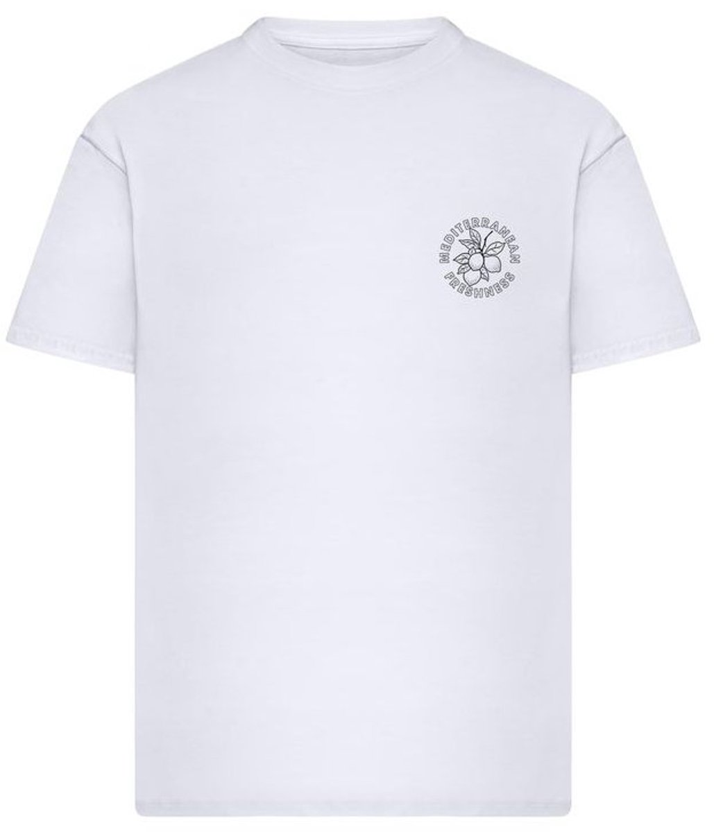 Mister Tee T-shirt Lemon Freshness Oversmaat Wit