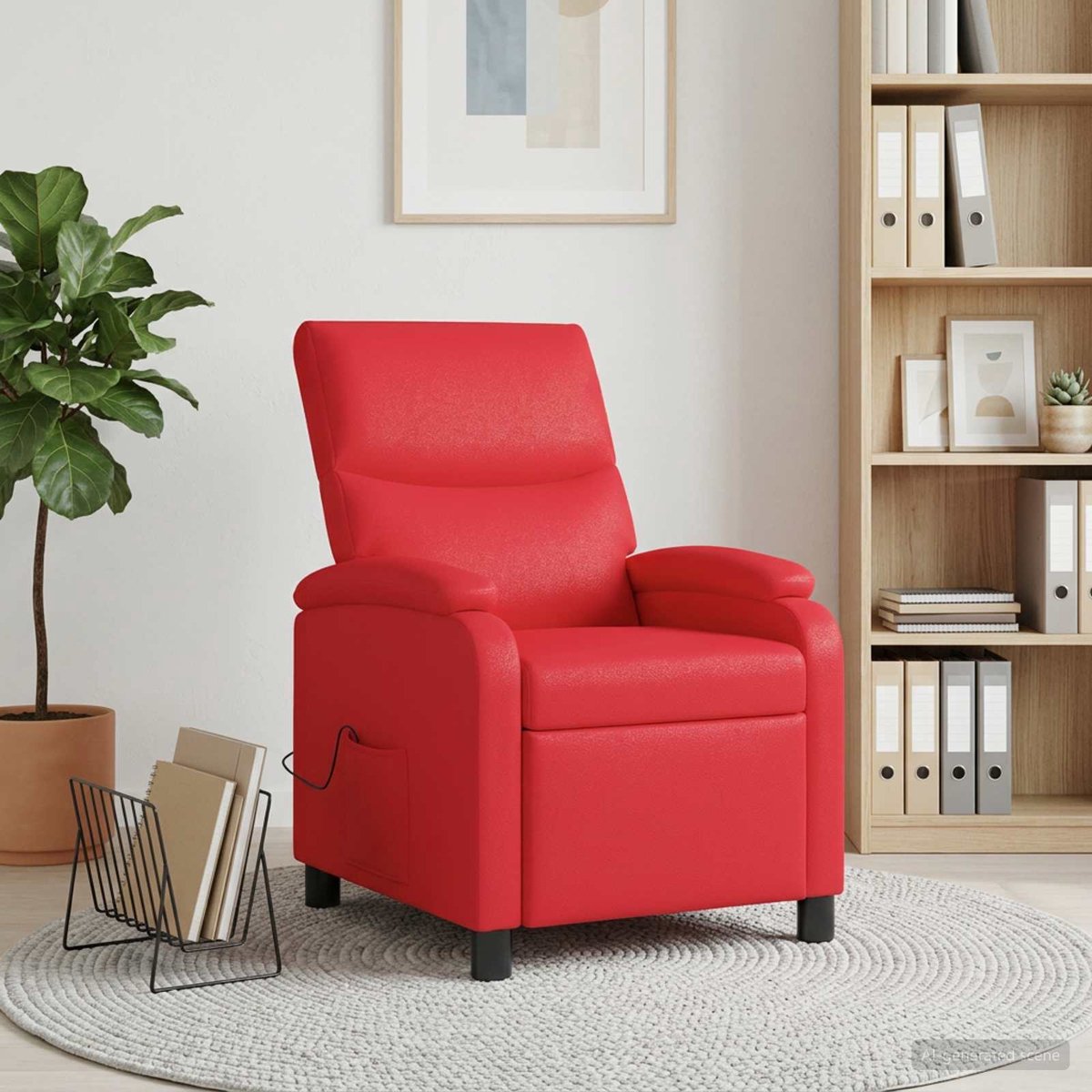 vidaXL Massage - Relaxstoel - Rood - Kunstleer