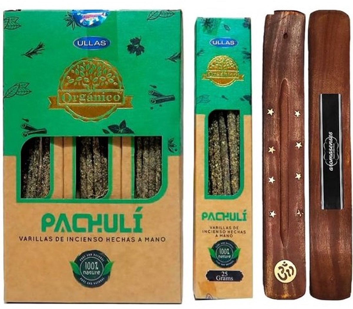 Natuurlijke Patchouli Dennenwierook, 100% Biologisch en Handgemaakt (300g Totaal)