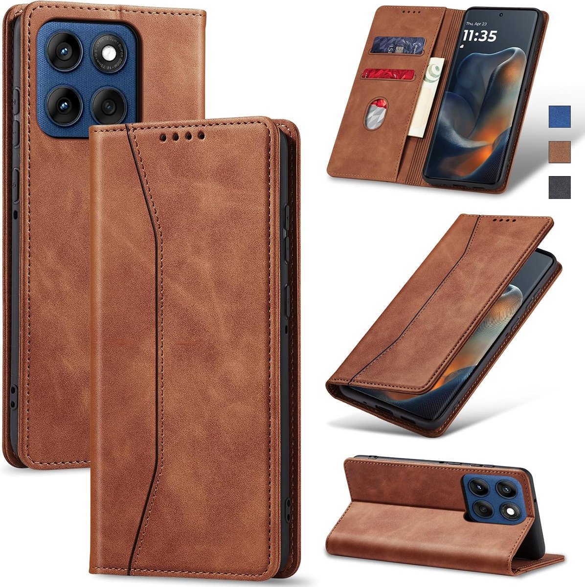 Hoesje voor Motorola Edge 60,Bruin