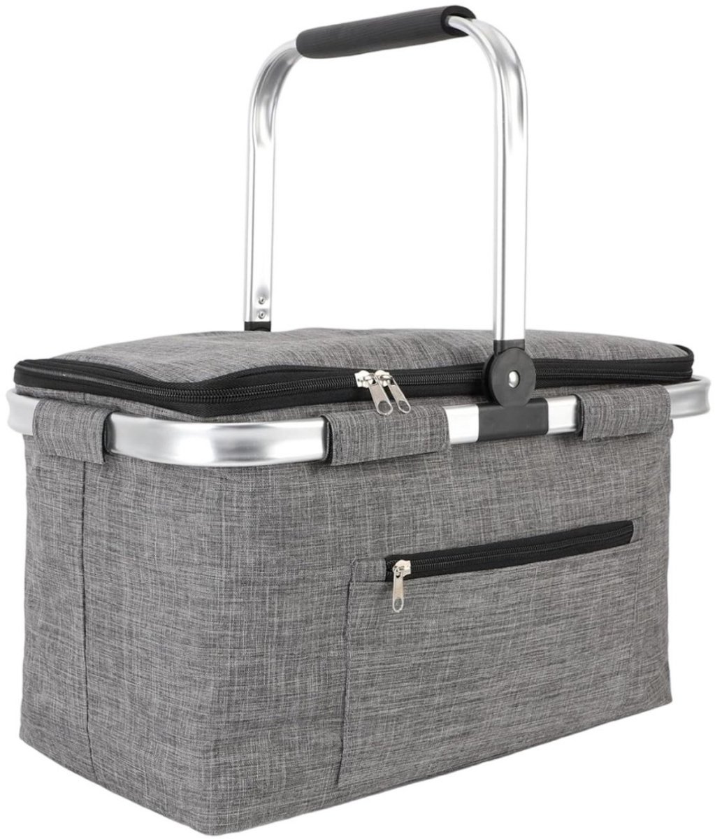 SSTRWGOOD Winkelmandje - Opvouwbare Boodschappentas - Grote Capaciteit 30L - Afmetingen 43x28x25cm - Stevige Stoffen Constructie met Aluminium Handgreep - Geschikt voor Boodschappen, Picknicken en Reizen