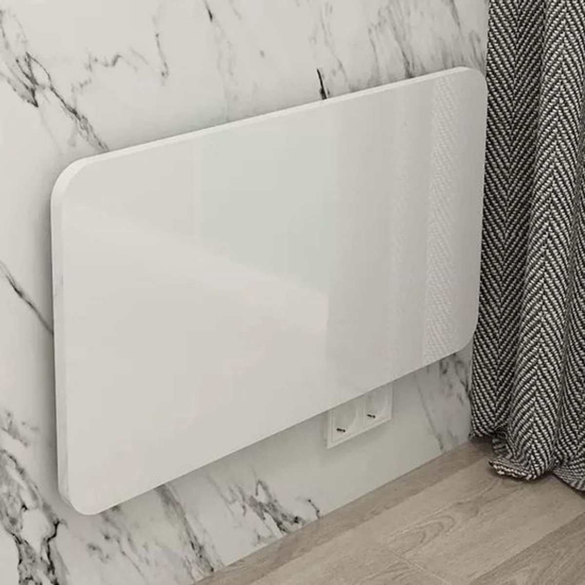 Wandmontage Klaptafel - Opvouwbaar Werkstation - Ruimte Besparen - Stevig Metalen Frame - 50x40cm - Wit
