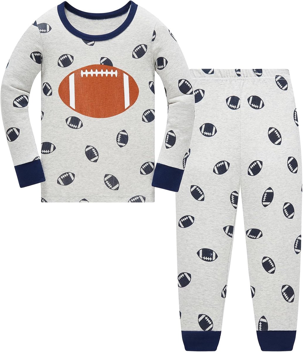 Pyjama voor jongens, dinosaurus, lang, katoen, pyjamasets, tweedelig, voor kinderen en jongeren van 1-12 jaar