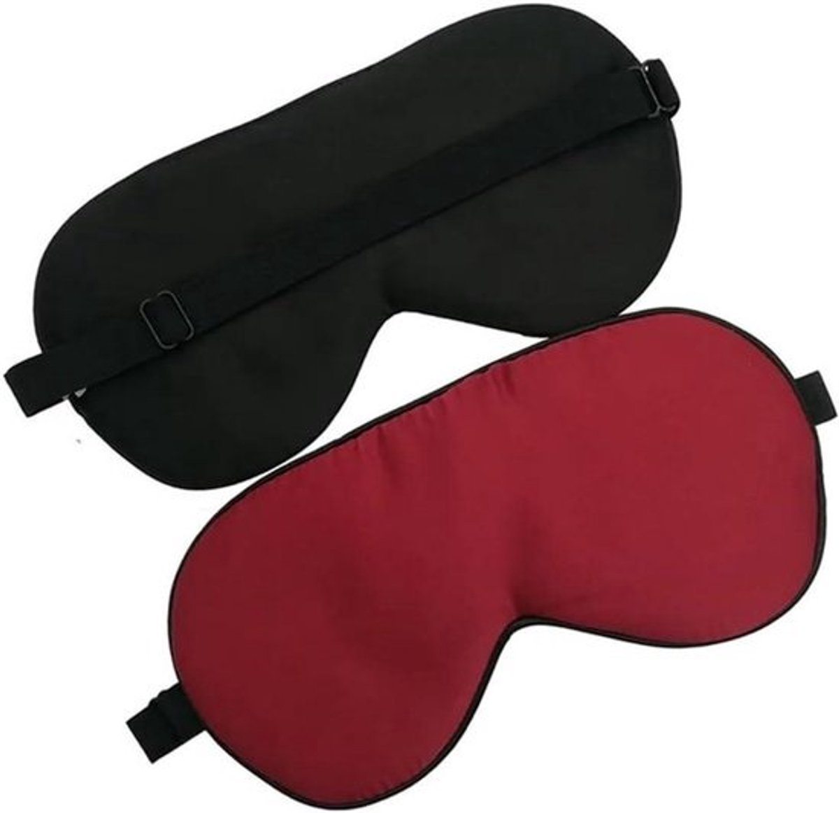 Slaapmasker Moerbeizijde - Oogmasker Zacht - Verbeteren Slaapkwaliteit - Verstelbare Hoofdband - 22 x 11 cm - Wijnrood