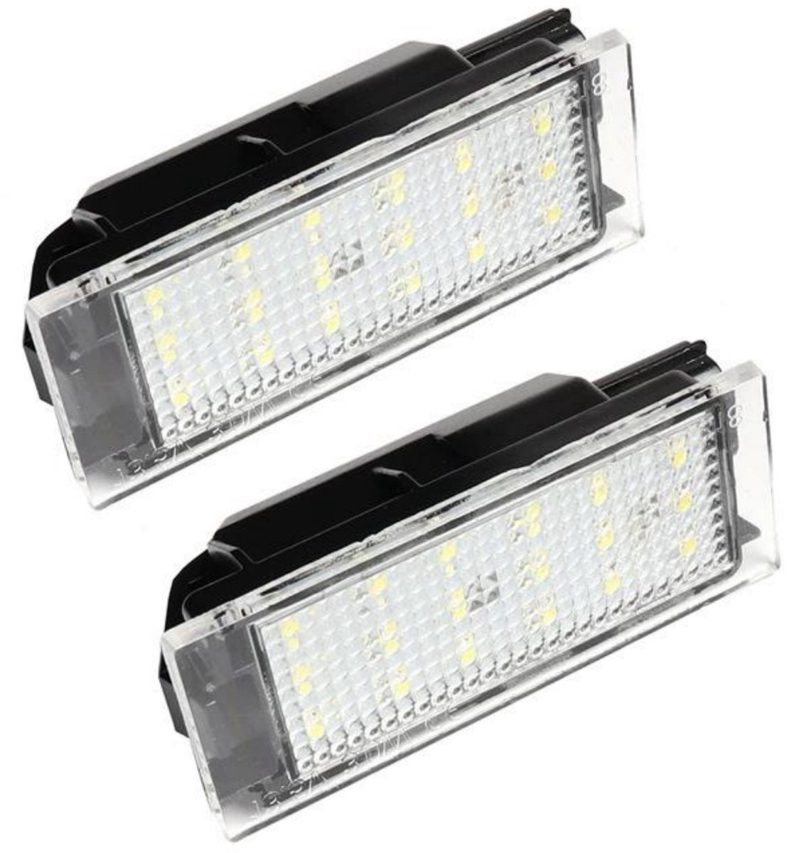 SSTRWGOOD 2 Stuks Kentekenverlichting - LED Nummerbordverlichting - 2W Wit Licht - Geschikt voor Renault Vel Satis Twingo 2 Clio 3 4 Espace 4 Laguna 2 3 Master 2 Megane 2 3 - Kunststof