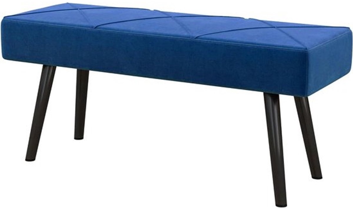Gevoerde Zitbank - Bankje Meubel - Ontspanning Thuis - Fluwelen Look - 100 cm - Blauw