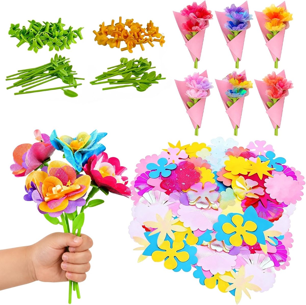 Bloemenboeket voor kinderen, creatieve vrije tijd en handmatige activiteiten (navulverpakking)