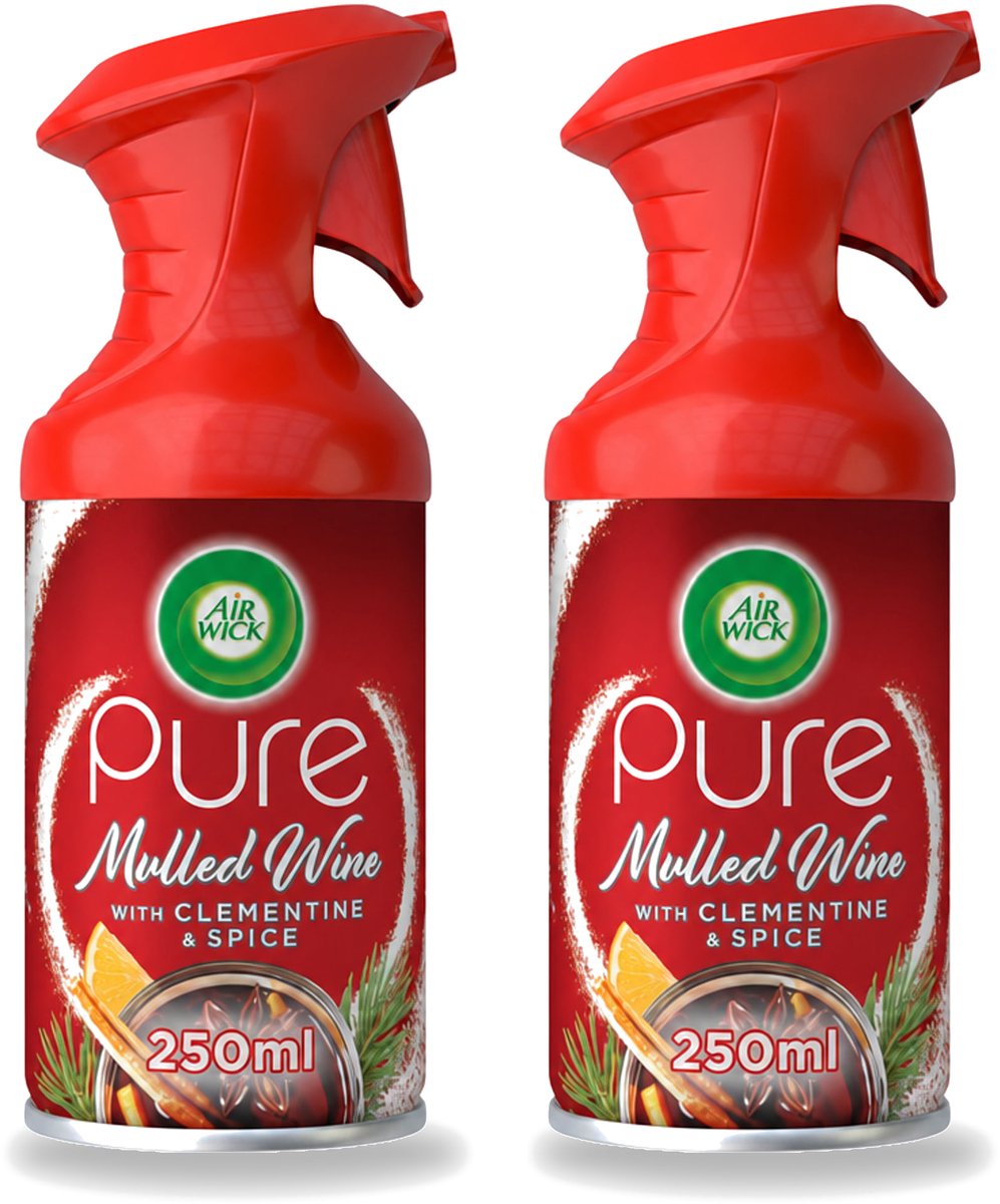 2 x Air Wick – Luchtverfrisser Spray – Pure Mulled Wine – 250 ml - Voordeelverpakking - 2 stuks