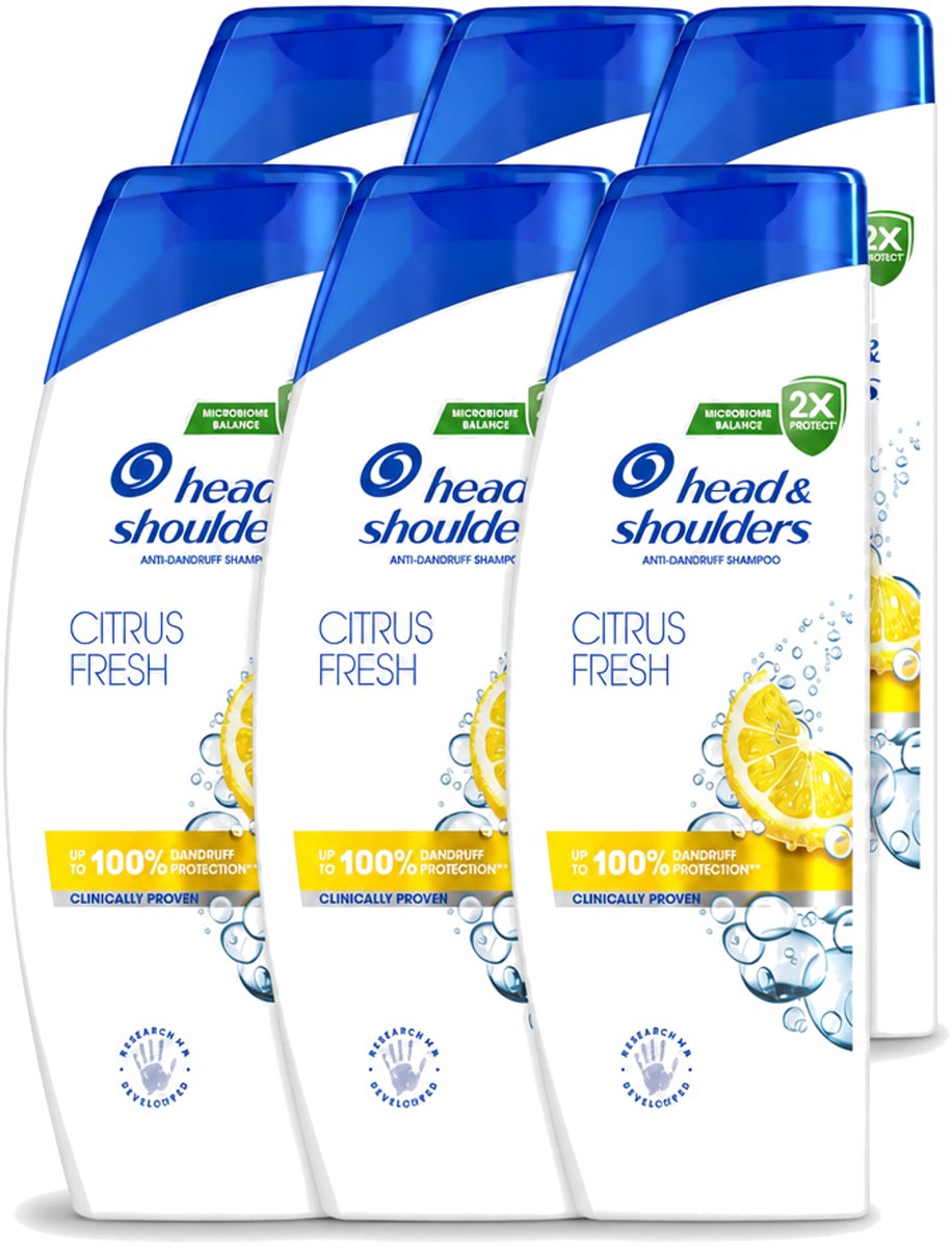 6 x Head & Shoulders - Shampoo - Citrus Fresh - 250ml - Voordeelverpakking - 6 stuks