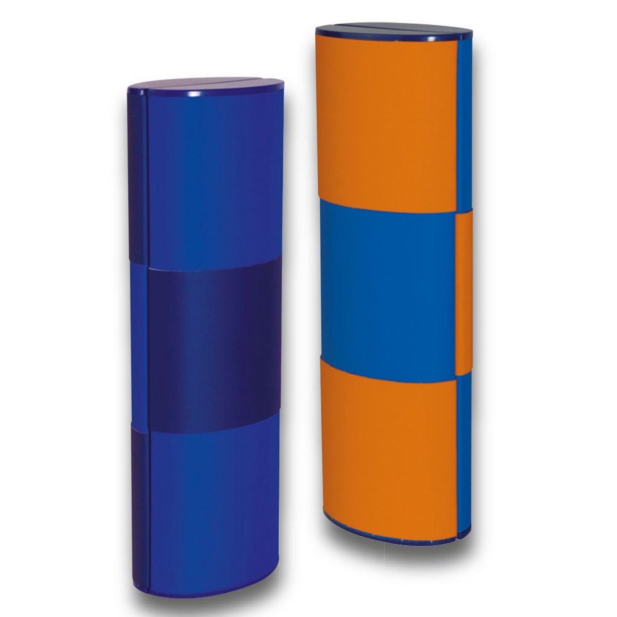 Brillenetui - Met kleurwissel en 360° draaifunctie - Stabiele kunststof schaal - Oranje Blauw, 162 x 56 x 40 mm