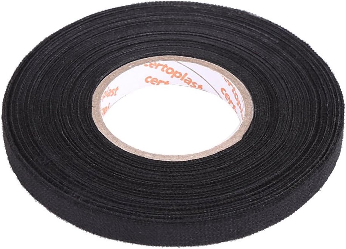 Dailygoods- Kabelboom Tape 9mm x 15m - Multifunctionele Auto Tape - Zelfklevende Tape - Anti Piepen/Rammelaar - Hoogwaardige Polyester - Sterke Acryld