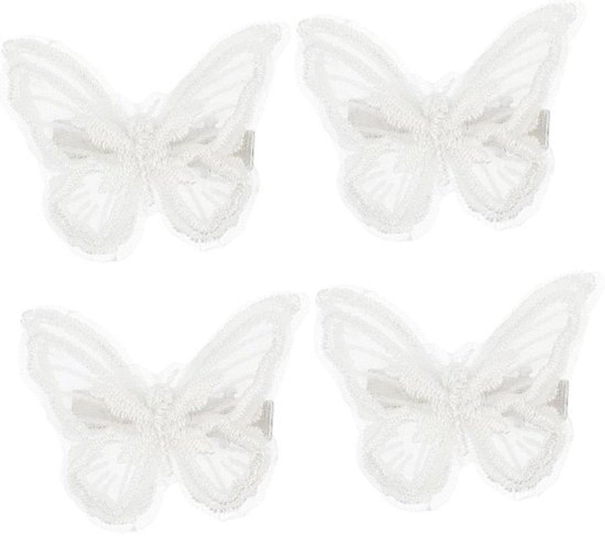 Vlinder Haarspeldjes - Strikken Clips - Haar Decoratie - Geborduurd Kant - 45 x 35 cm - Meerdere Kleuren