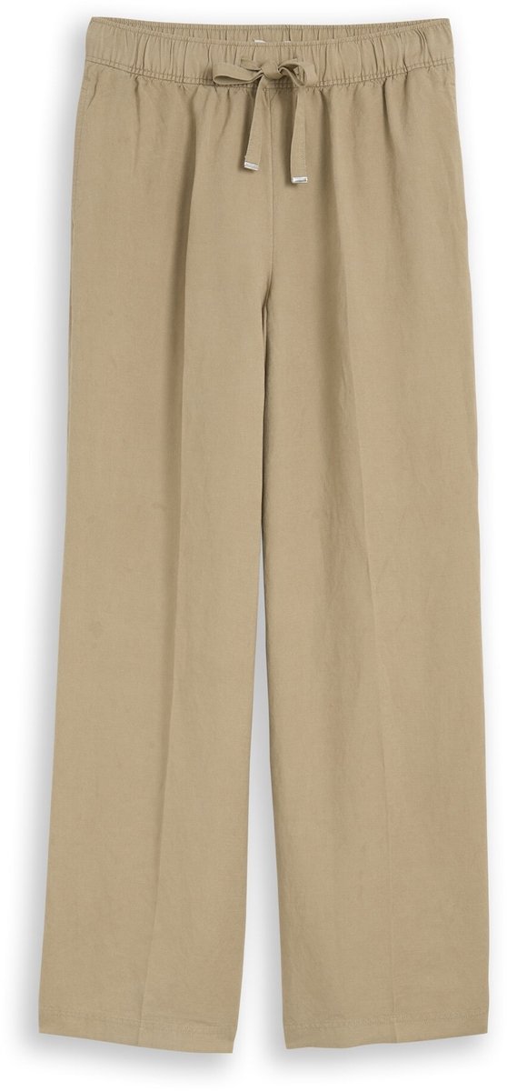 Tom Tailor - Loose fit broek met linnen - Maat 32/30 - Silver Olive