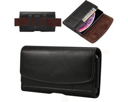 Heuptas voor mobiele telefoon, horizontale PU-lederen telefoonhoes met riemclip , telefoonholster, beschermhoes case